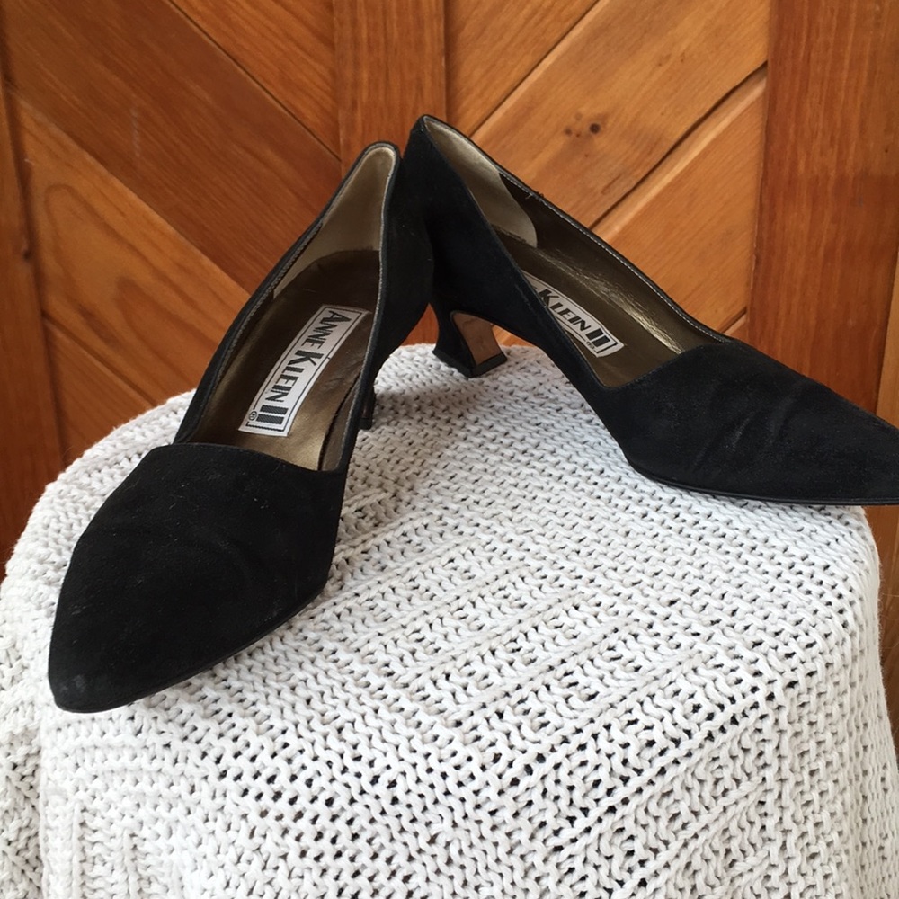 Vintage Anne Klein ll Black Suede Shoes